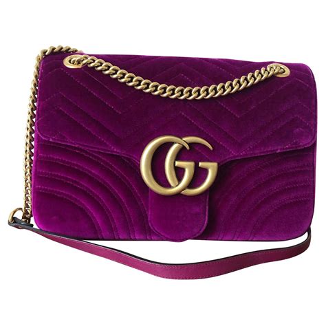 gucci samt tasche lila